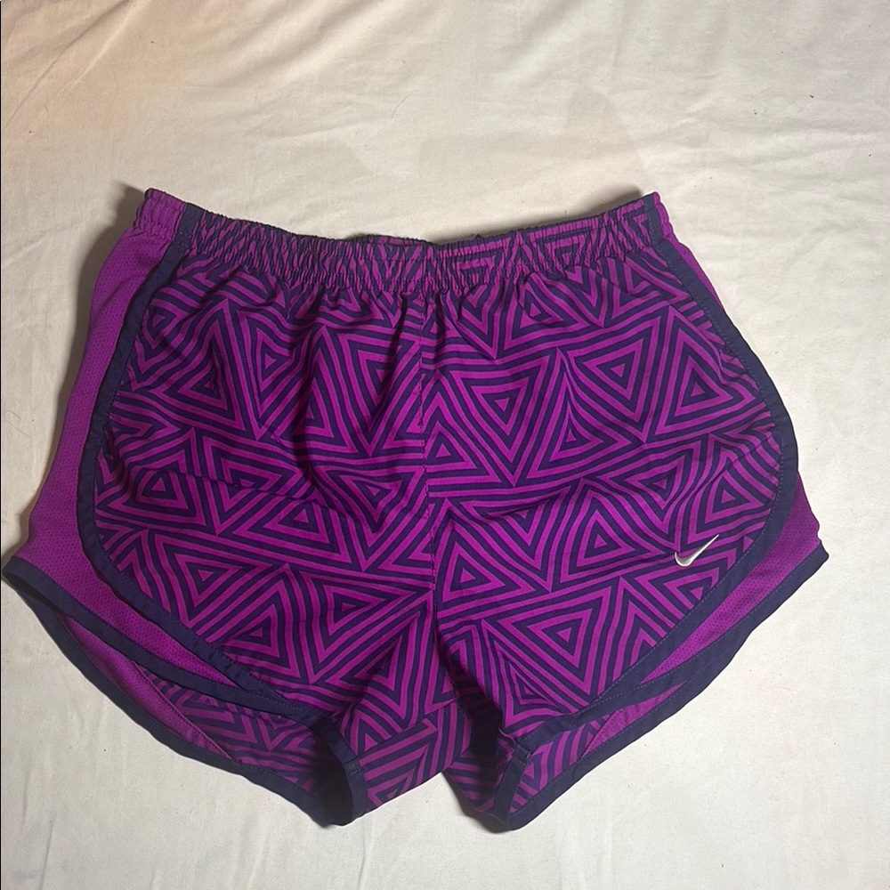 Purple Geometric Nike Dri Fit Women's Shorts XS